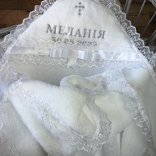 Фото 3 - Крижмо Бантік з вишивкою (золото)