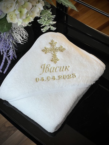 Крижма з ім'ям та датою тепла фото