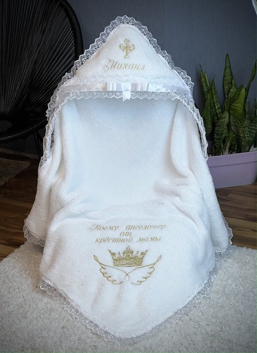 Крижма з хрестиком М3 +крила і корона фото
